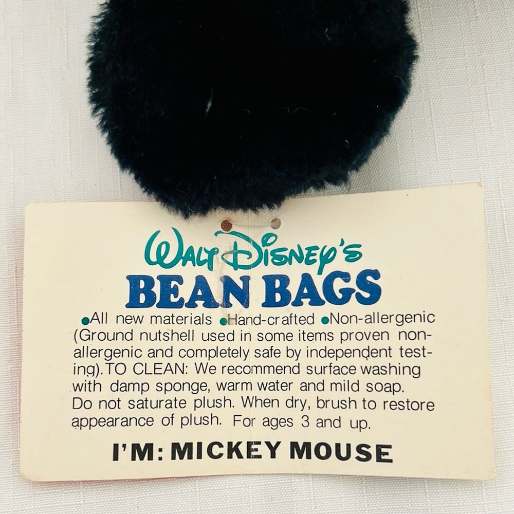 Vintage / New~Bean Bag~Mickey Mouse / Still With Original Tag - Picture 6 of 8